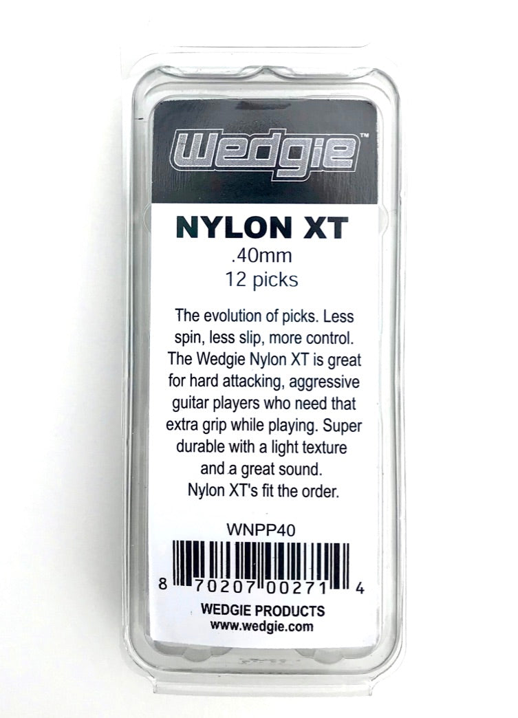 Nylon XT Guitar Picks .40mm White Textured 12 Pack Wedgie Music