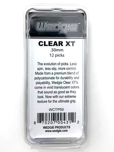 Clear XT Guitar Picks .50mm Blue, Textured, 12 Pack