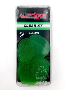 Clear XT Guitar Picks .60mm Green, Textured, 12 Pack