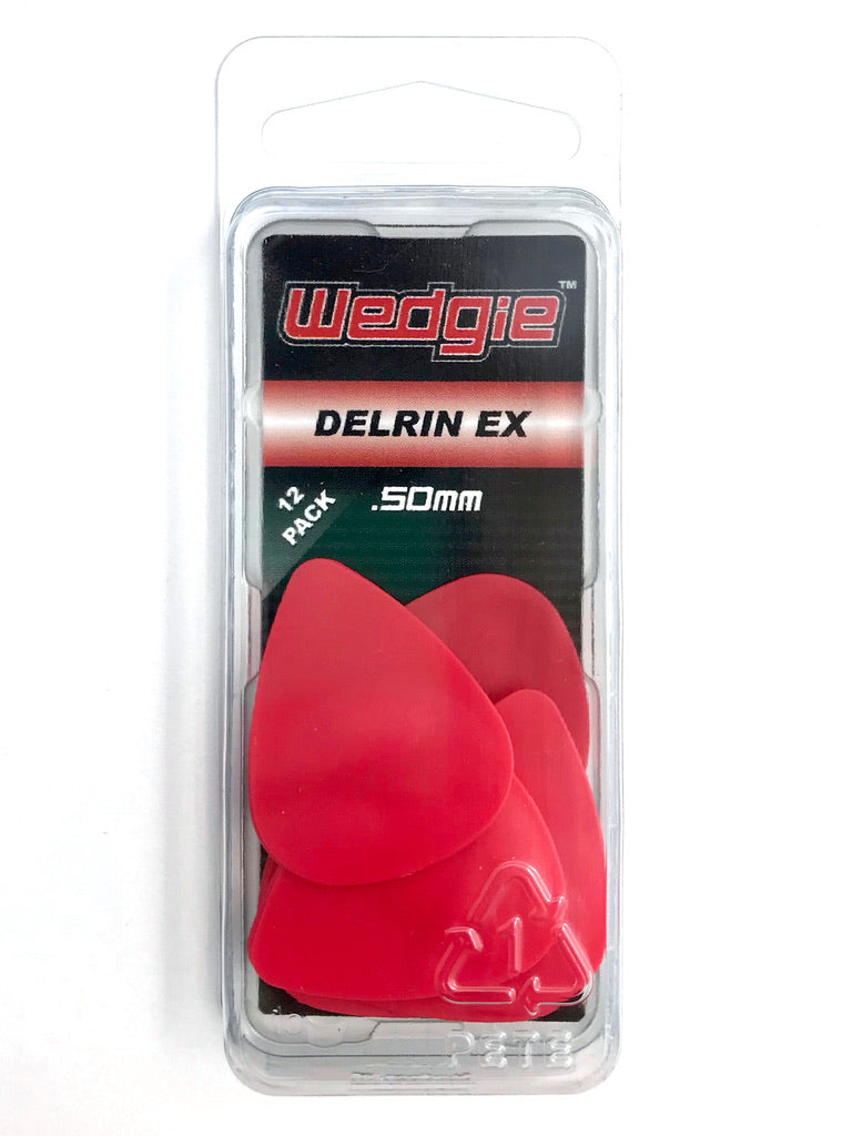 Delrin EX Guitar Picks .50mm Red, 12 Pack – Wedgie Music