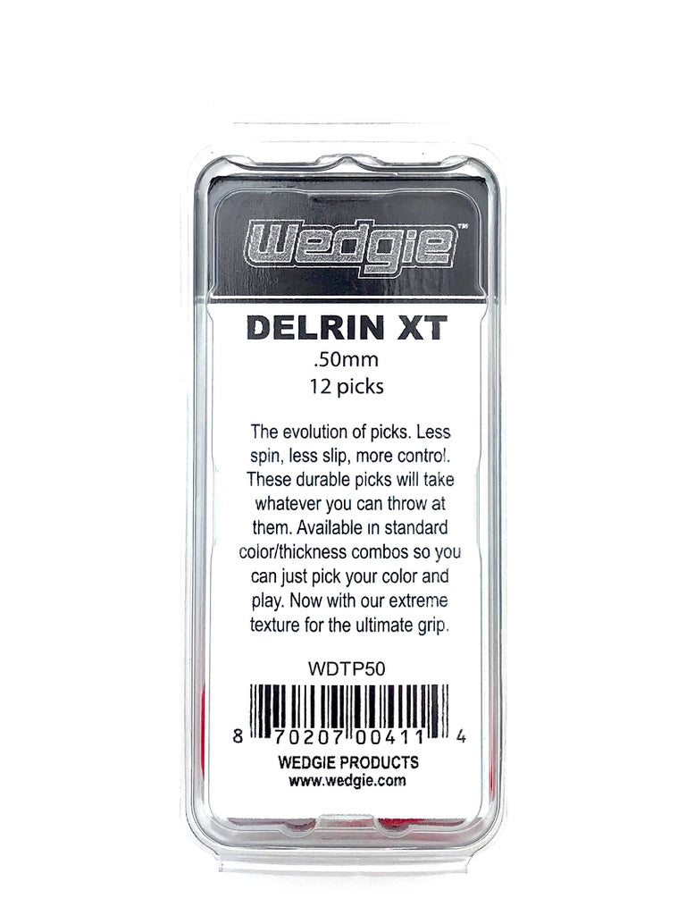 Delrin XT Guitar Picks .50mm Red, Textured, 12 Pack – Wedgie Music