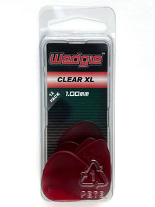 Clear XL Guitar Picks 1.0mm Red, 12 Pack